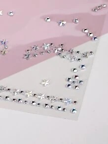 1Pc 3D Simulation Star Graphics Rhinestone Decorative Face Stickers Diy Masquerade Eye Face Stickers - Multicolor - View 6