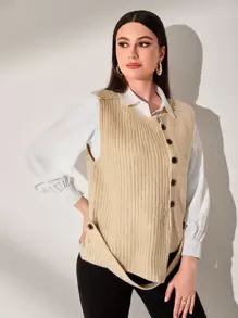 Mulvari 前紐扣毛衣背心不帶襯衫