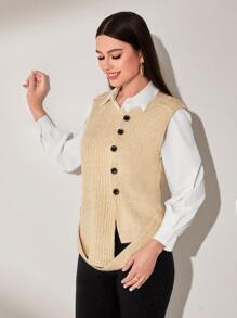 Mulvari 前紐扣毛衣背心不帶襯衫