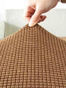 1入組素色有彈性沙發座套 - 咖啡棕 - 查看 2