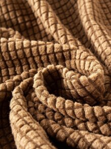 1入組素色有彈性沙發座套 - 咖啡棕 - 查看 5