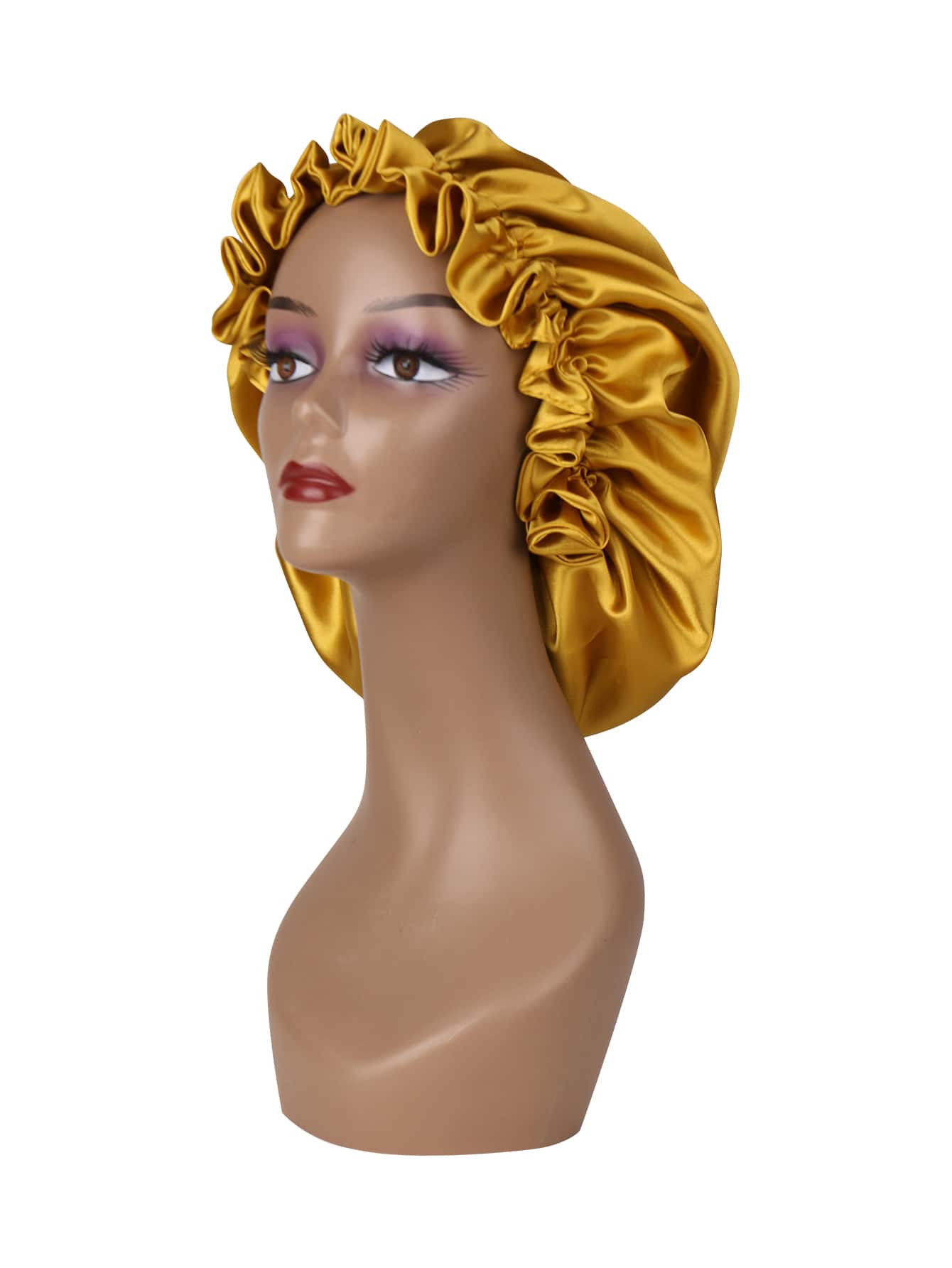 1pc Satin Wig Bonnet - Gold - View 1