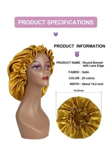 1pc Satin Wig Bonnet - Gold - View 2
