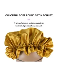 1pc Satin Wig Bonnet - Gold - View 3
