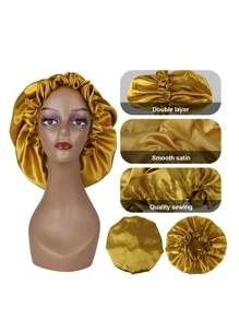 1pc Satin Wig Bonnet - Gold - View 4