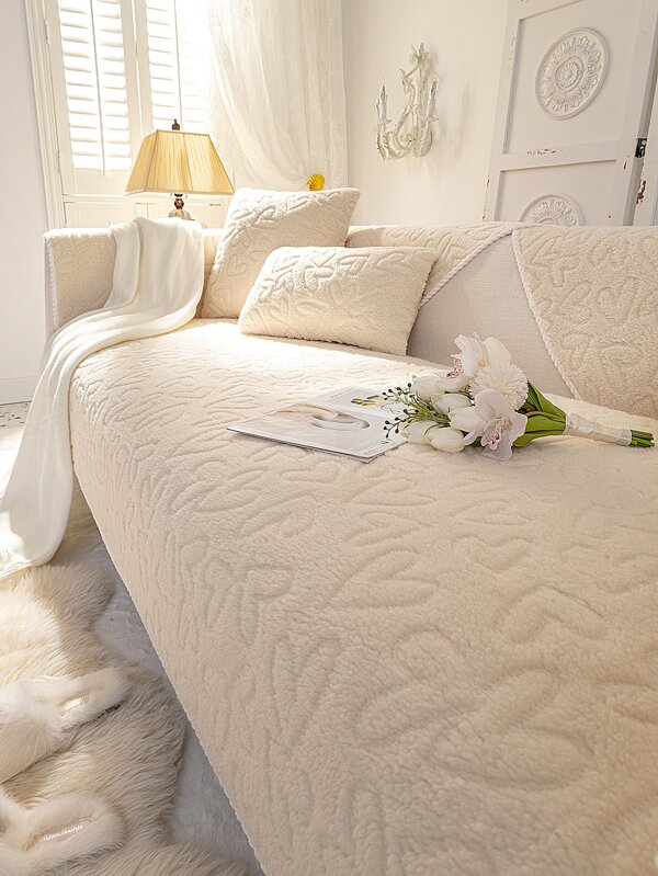 1pc Fluffy Lamb Wool Sofa Cushion