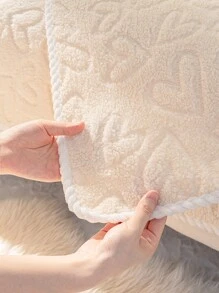 1pc Fluffy Lamb Wool Sofa Cushion - Beige - View 7
