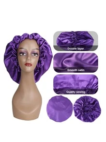 1pc Satin Wig Bonnet - Purple - View 5