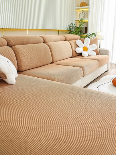 1pc Solid Color Simple Sofa Seat Cover