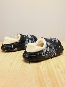 Spaceman & Letter Graphic Thermal Lined Clogs - Black - View 6