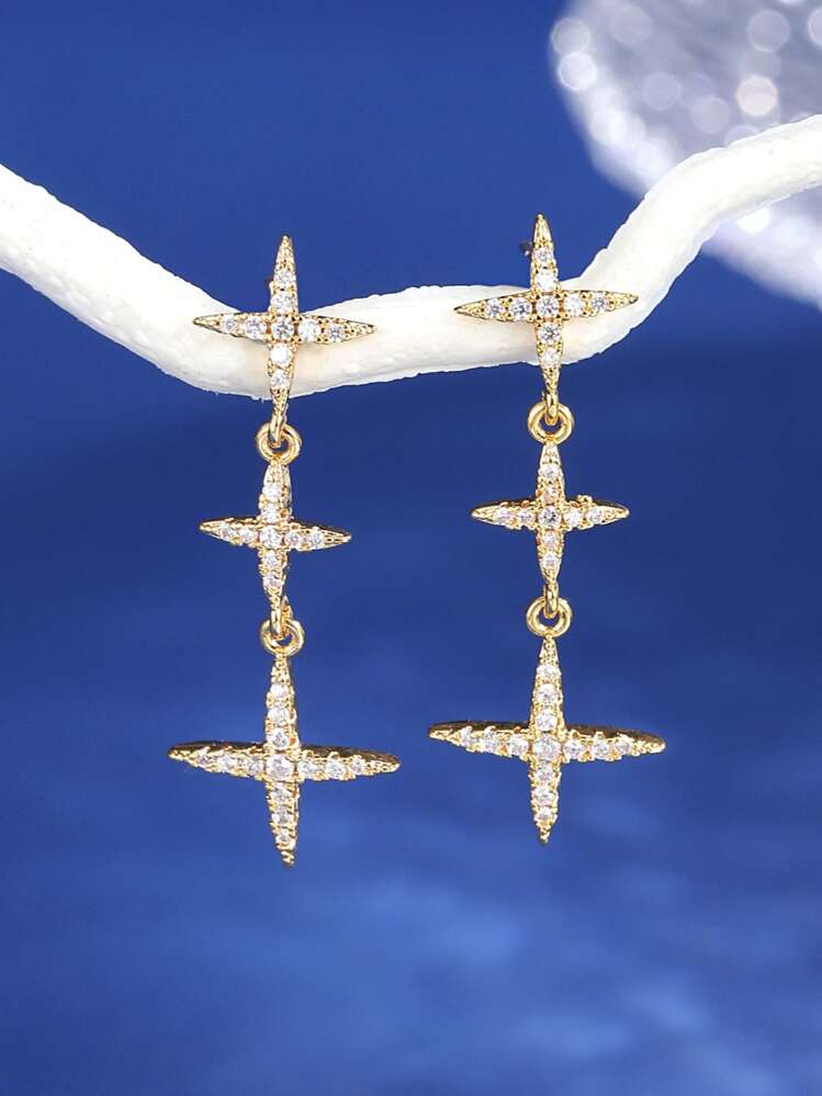 四角形星 ドロップピアス | SHEIN JAPAN