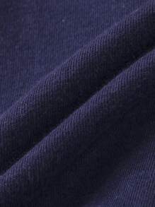 SHEIN 男嬰字母貼布學院風夾克和運動褲不帶T恤 - 藏蓝色 - 查看 6