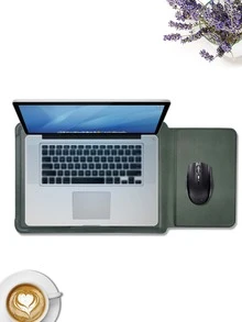 1pc 12 Inch Plain Waterproof Laptop Bag - Dark Green - View 2