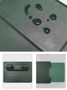 1pc 12 Inch Plain Waterproof Laptop Bag - Dark Green - View 5