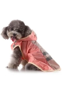 1pc Contrast Reflective Tape Detail Hooded Pet Raincoat - Pink - View 1