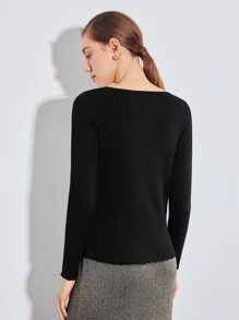 MOTF PREMIUM WOOL-MIX SLINKY FLORAL BUTTON Jumper - Black - View 5