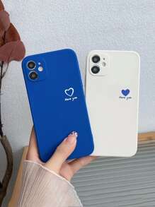 2 Stücke Paar Herzmuster Handytasche kompatibel mit iPhone 11, iPhone 13, iPhone 14 Pro Max - Verschiedenfarbig - Übersicht 1