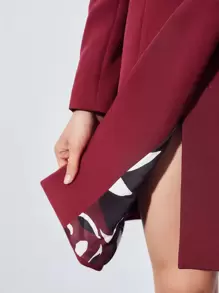 MOTF PREMIUM VISCOSE-BLEND BLAZER DRESS - Burgundy - View 8