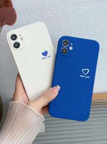 2 Stücke Paar Herzmuster Handytasche kompatibel mit iPhone 11, iPhone 13, iPhone 14 Pro Max - Verschiedenfarbig - Übersicht 3