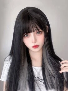 alicegarden 1 Piece Synthetic Heat-Resistant ,Long Straight Hair Wig In Multi Color Wigs ,24 Inches Long, Fully Machine Woven Daily Natural Realistic Wig (Excluding Accessories) - Multicolor - View 1