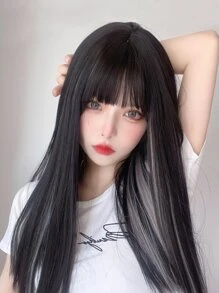 alicegarden 1 Piece Synthetic Heat-Resistant ,Long Straight Hair Wig In Multi Color Wigs ,24 Inches Long, Fully Machine Woven Daily Natural Realistic Wig (Excluding Accessories) - Multicolor - View 3