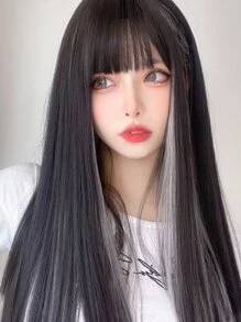 alicegarden 1 Piece Synthetic Heat-Resistant ,Long Straight Hair Wig In Multi Color Wigs ,24 Inches Long, Fully Machine Woven Daily Natural Realistic Wig (Excluding Accessories) - Multicolor - View 4