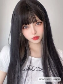 alicegarden 1 Piece Synthetic Heat-Resistant ,Long Straight Hair Wig In Multi Color Wigs ,24 Inches Long, Fully Machine Woven Daily Natural Realistic Wig (Excluding Accessories) - Multicolor - View 5