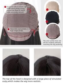 alicegarden 1 Piece Synthetic Heat-Resistant ,Long Straight Hair Wig In Multi Color Wigs ,24 Inches Long, Fully Machine Woven Daily Natural Realistic Wig (Excluding Accessories) - Multicolor - View 8