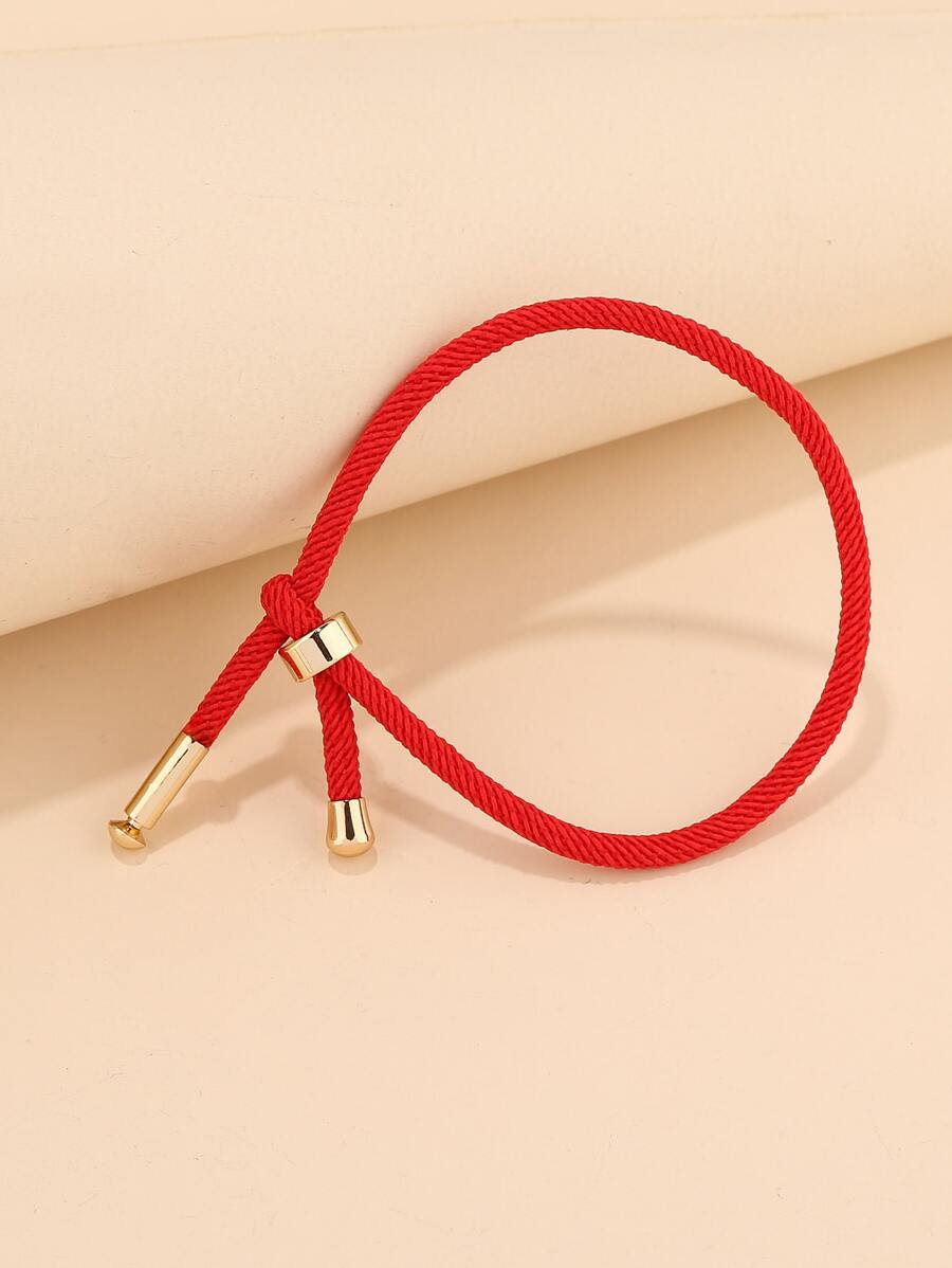 1 Pieza Sencilla & Moderna & Creativa Pulsera De Mujer Ajustable Diy - Rojo - Ver 1