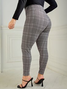 SHEIN Essnce Quần lót kích thước lớn Sọc ca rô Giải trí - màu nâu - Xem 2