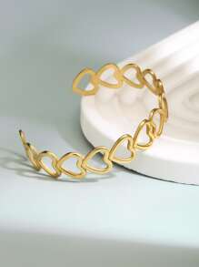 1 Thép Không Gỉ Thời Trang Khoét Hở Trái Tim Trang Trí Vòng Tay Lắc Tay Nữ Trang Trí Hàng Ngày - Vàng - Xem 3