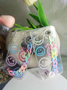 卡通图案手带手机壳，兼容 15/15Pro/15Plus/15Promax，国际版，非国内版 - 無色 - 查看 3