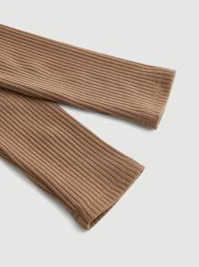 SHEIN MOD Square Neck Split Thigh Dress - Coffee Brown - View 3