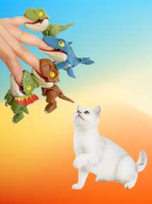 1入組卡通恐龍設計隨機逗貓棒指套