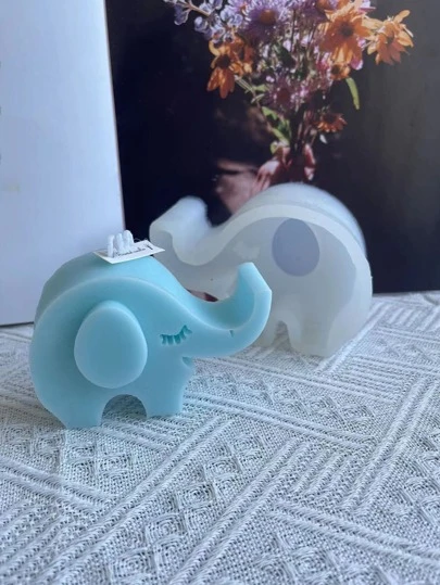 1 件硅胶模具，现代大象设计 DIY 硅胶模具，用于工艺品