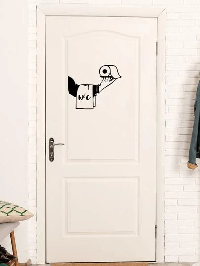 1 pieza Adhesivo de puerta con diseño de mano, adhesivo de señal de baño negro para decoración del hogar, adhesivos, vinilos decorativos para el hogar, artículos de decoración de primavera para refrescar tu hogar, adhesivos de decoración de ramas