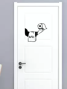 1 pieza (20*30cm) Pegatina de señalización de baño - Negro - Ver 2