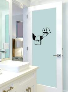 1 pieza (20*30cm) Pegatina de señalización de baño - Negro - Ver 5