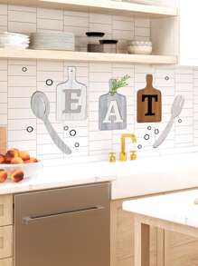 1入組湯匙和字母圖案牆貼 - 彩色 - 查看 2