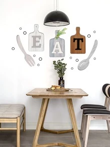 1入組湯匙和字母圖案牆貼 - 彩色 - 查看 4