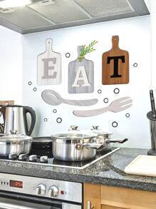 1入組湯匙和字母圖案牆貼 - 彩色 - 查看 6
