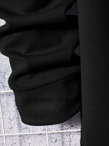 Manfinity VCAY 男士字母圖案假兩入組T恤 - 黑色 - 查看 4