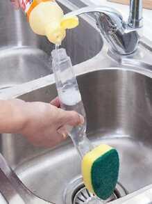 1pc Liquid Filling Cleaning Sponge, Multifunction Pot Cleaning Brush For Kitchen - Multicolor - View 1