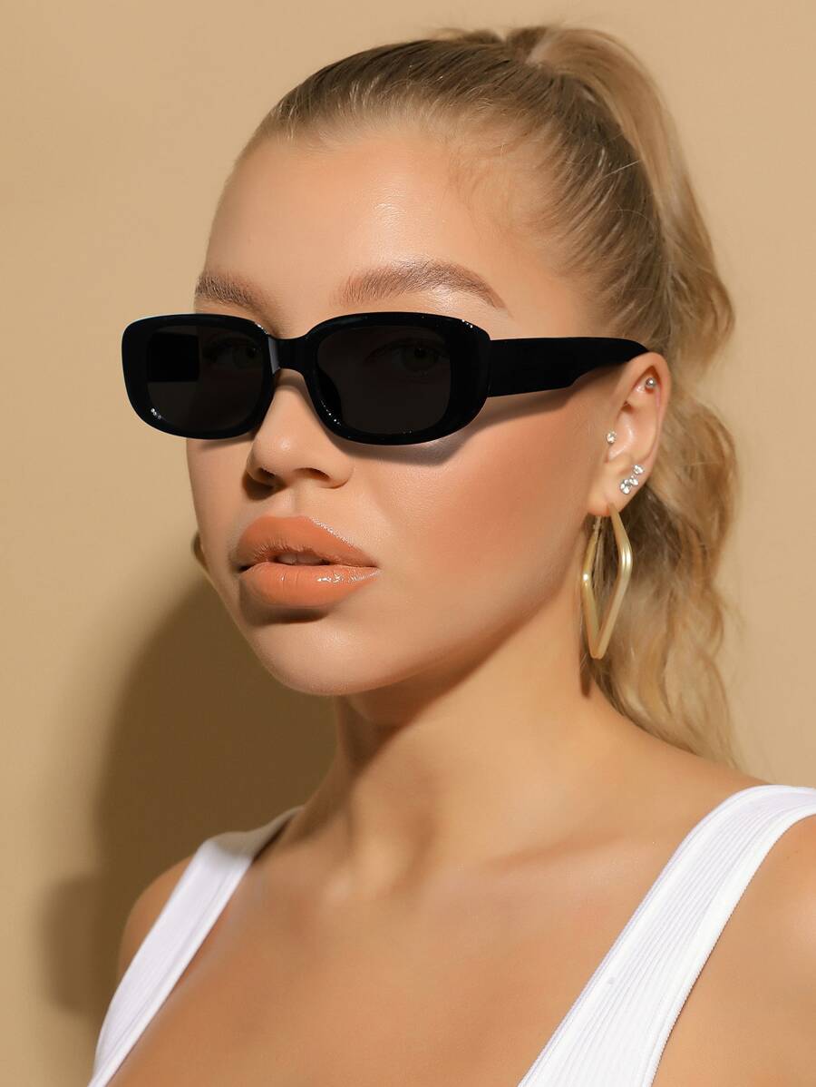 1pc Unisex Square Fashion Sunglasses, Suitable For Outings, Travel, Summer Accessories, Sports Style, Driving, Festivals, Beach, Music Festivals, Vacations, Family Outings, Golf, Hiking, Elegant Attire, Street Style Accessories, Vacation Atmosphere, Sports, Parties, Outdoor Activities, Street Style, Fishing, Holidays, Vacations - Grey - View 1