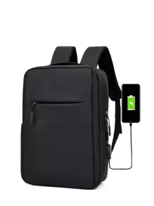USB Charging Port Classic Backpack - Black - View 1