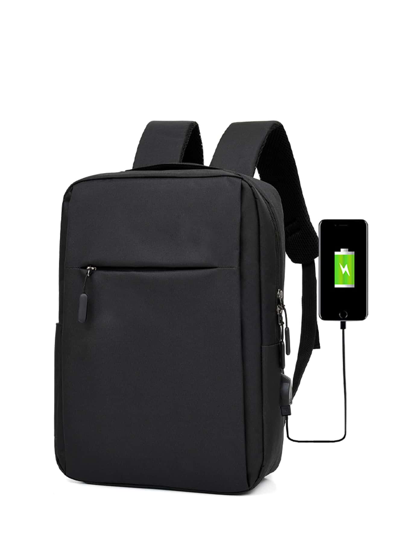 USB Charging Port Classic Backpack - Black - View 1