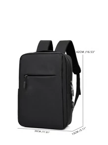 USB Charging Port Classic Backpack - Black - View 3