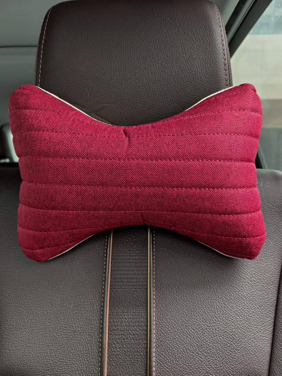 1 pieza Almohada cervical de rayas de coche - Burdeos - Ver 1