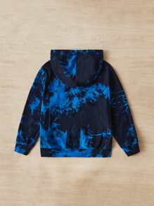 SHEIN 男童扎染字母图案拉链卫衣 - 彩色 - 查看 2