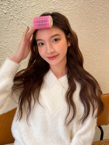 DAZY Self-adhesive Portable Hair Curler - Hot Pink - View 2